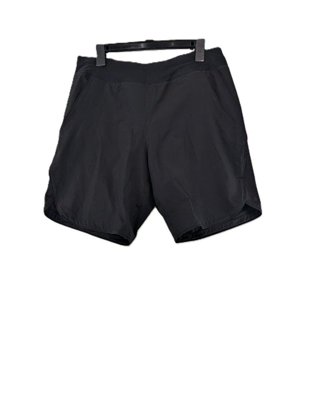 Lands End Swim Bathing Shorts Womens Size 12 Black Quick Dry Pockets 9" Inseam